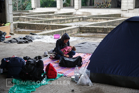Homeless refugees in Greece