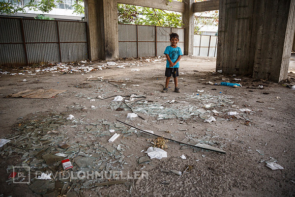 Homeless refugees in Greece