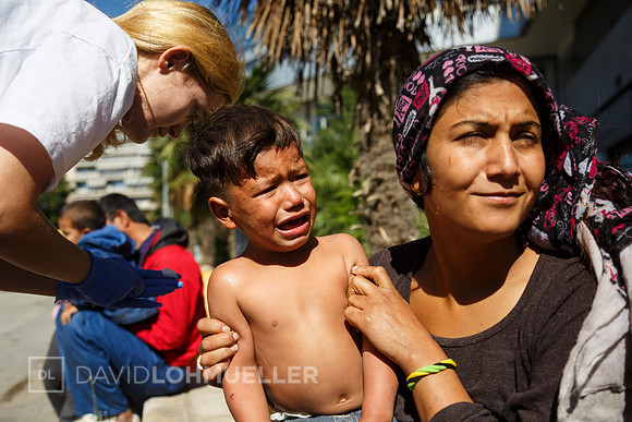Homeless refugees in Greece
