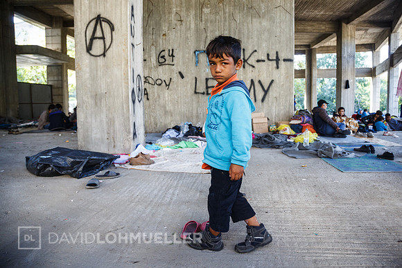 Homeless refugees in Greece