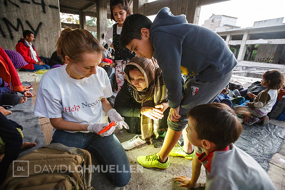 Homeless refugees in Greece