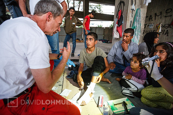 Homeless refugees in Greece
