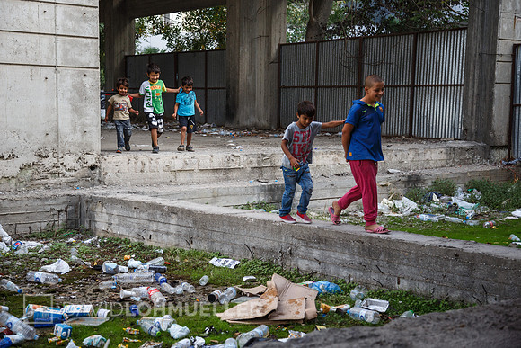 Homeless refugees in Greece
