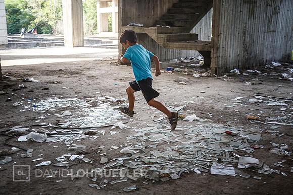 Homeless refugees in Greece