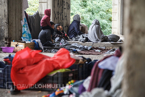 Homeless refugees in Greece