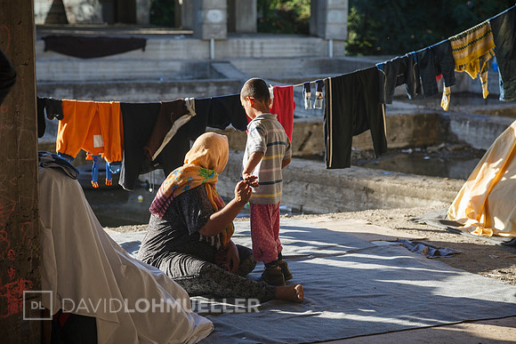 Homeless refugees in Greece