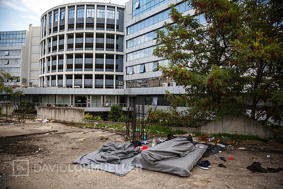 Homeless refugees in Greece