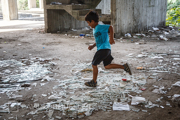 Homeless refugees in Greece