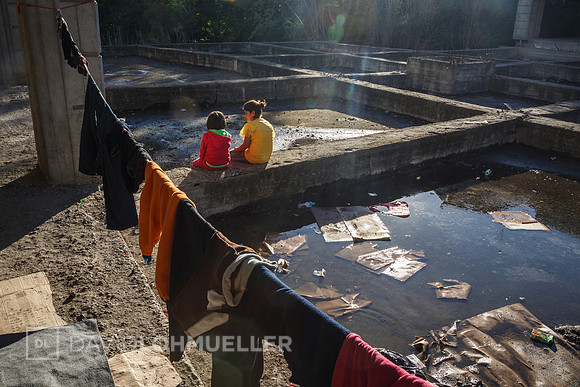 Homeless refugees in Greece