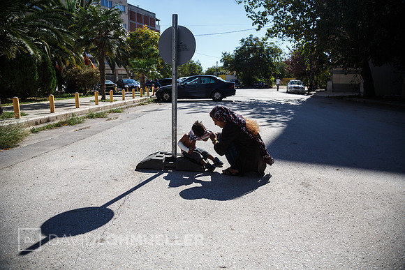 Homeless refugees in Greece