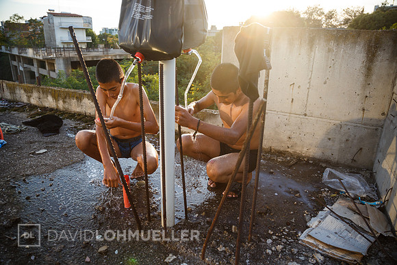 Homeless refugees in Greece