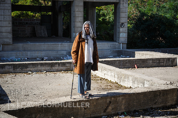 Homeless refugees in Greece