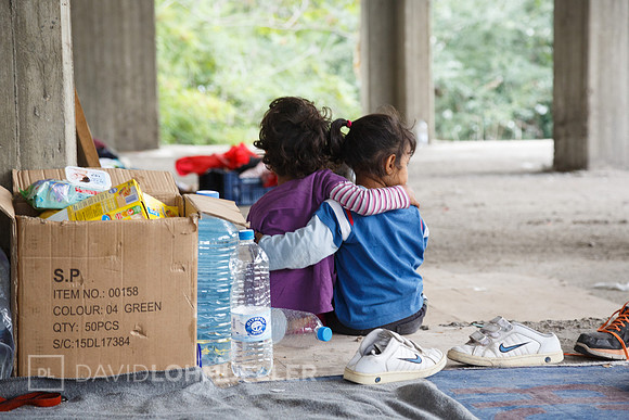 Homeless refugees in Greece