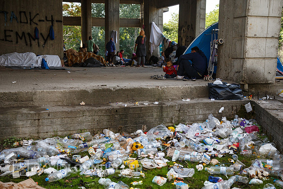 Homeless refugees in Greece