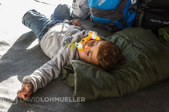 Homeless refugees in Greece
