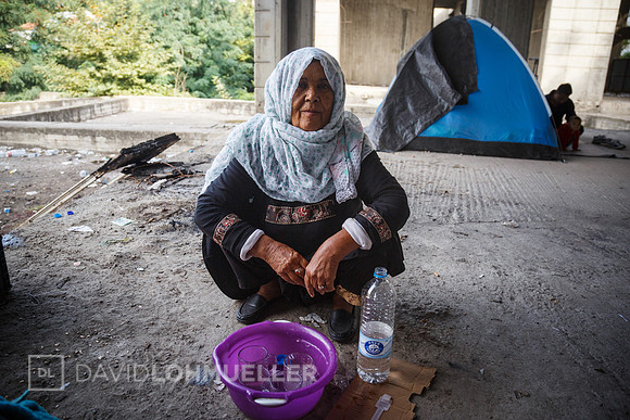 Homeless refugees in Greece