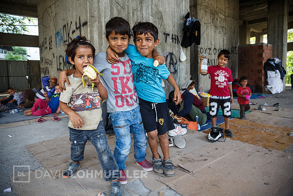Homeless refugees in Greece