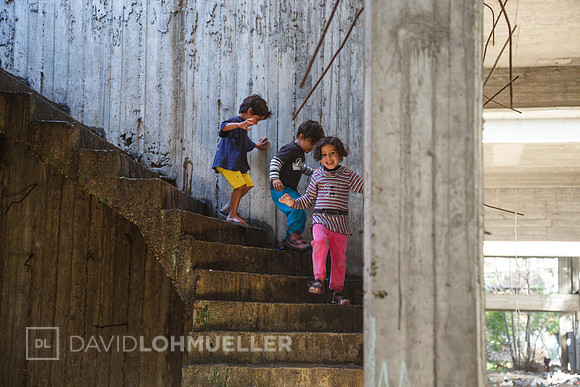 Homeless refugees in Greece