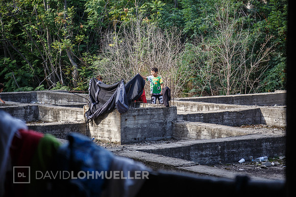 Homeless refugees in Greece