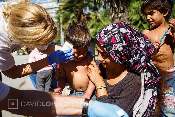 Homeless refugees in Greece