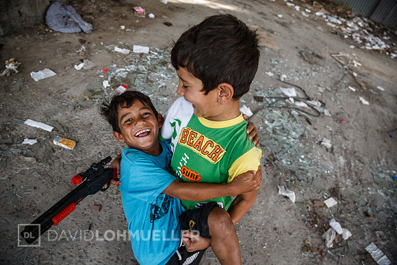 Homeless refugees in Greece