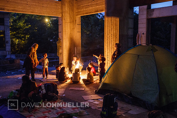 Homeless refugees in Greece