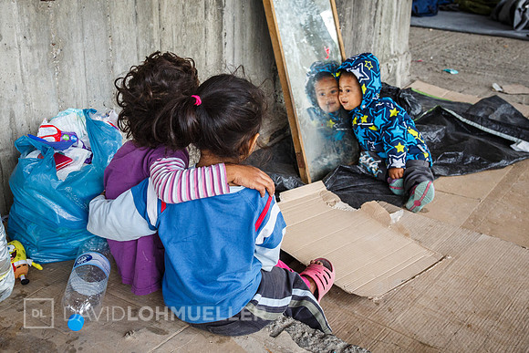 Homeless refugees in Greece