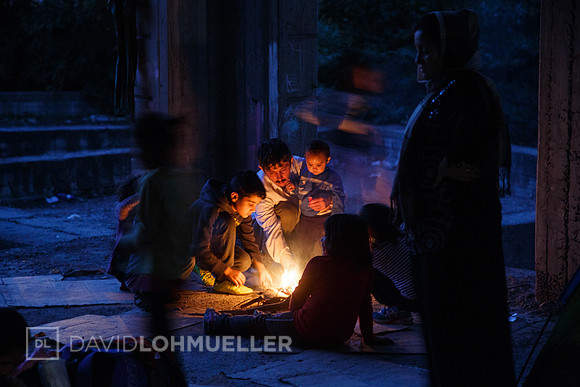 Homeless refugees in Greece