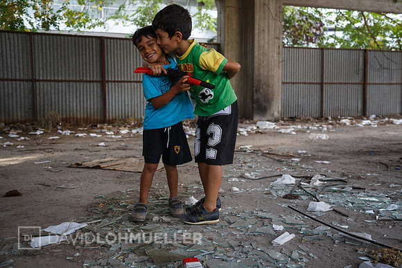 Homeless refugees in Greece