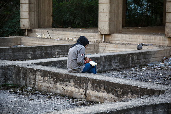 Homeless refugees in Greece