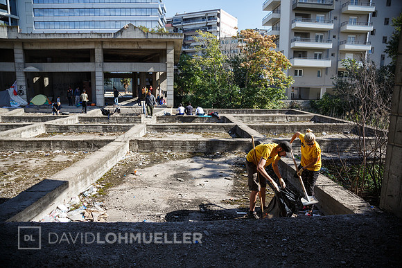 Homeless refugees in Greece