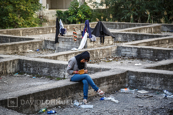 Homeless refugees in Greece
