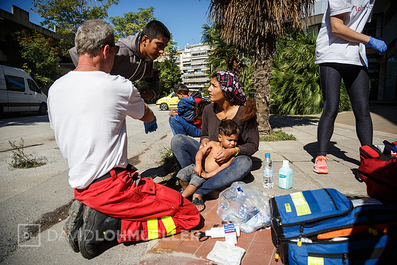 Homeless refugees in Greece
