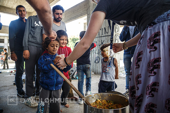 Homeless refugees in Greece