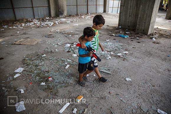 Homeless refugees in Greece