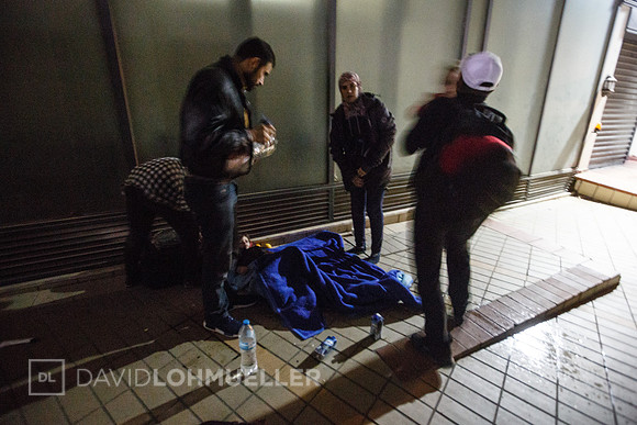 Homeless refugees in Greece