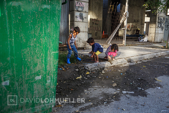 Homeless refugees in Greece