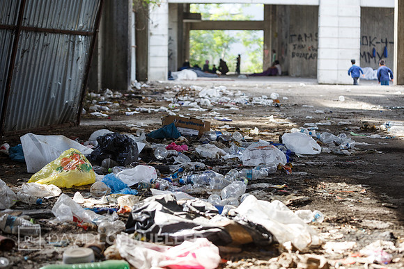 Homeless refugees in Greece