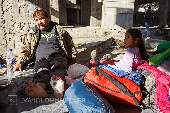 Homeless refugees in Greece
