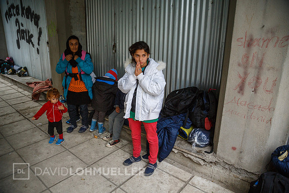 Homeless refugees in Greece