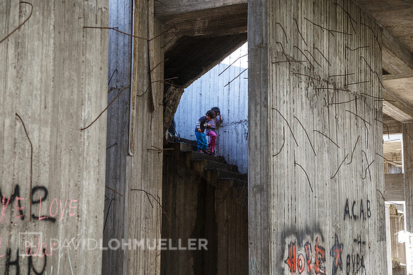 Homeless refugees in Greece