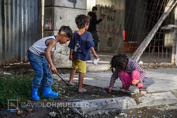 Homeless refugees in Greece